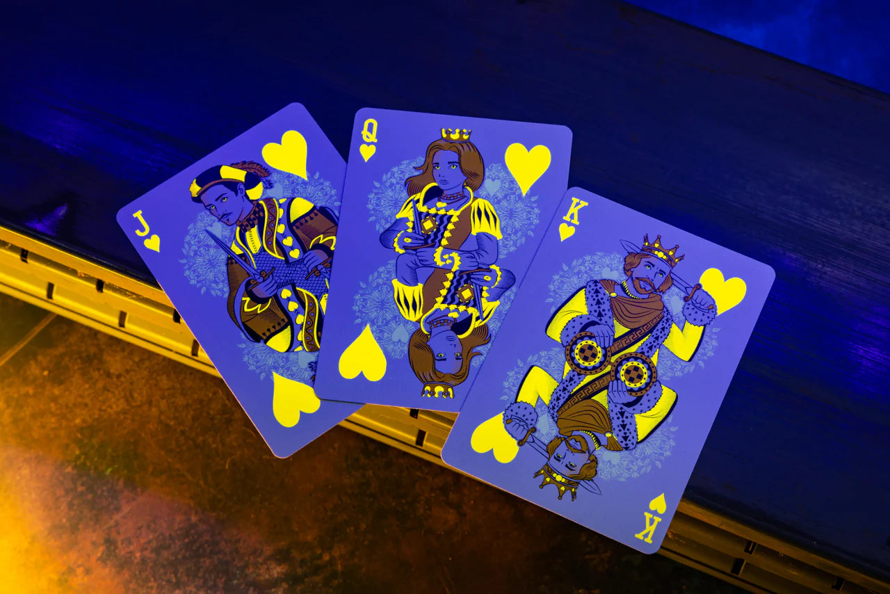 Bicycle Neon Yellow-Starburst Playing Cards Uv-Glow Deck