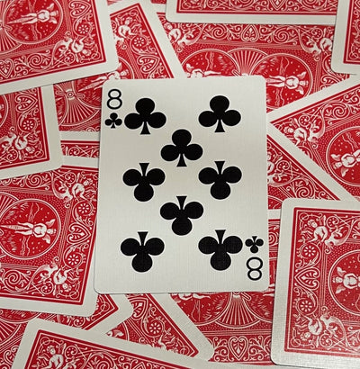 Red One-Way Forcing Deck - 8 of Clubs