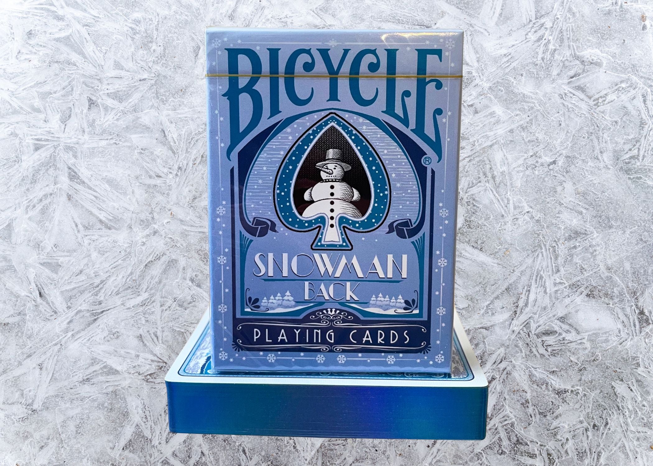 Gilded Snowman Back Limited-Edition Blue Bicycle Playing Cards