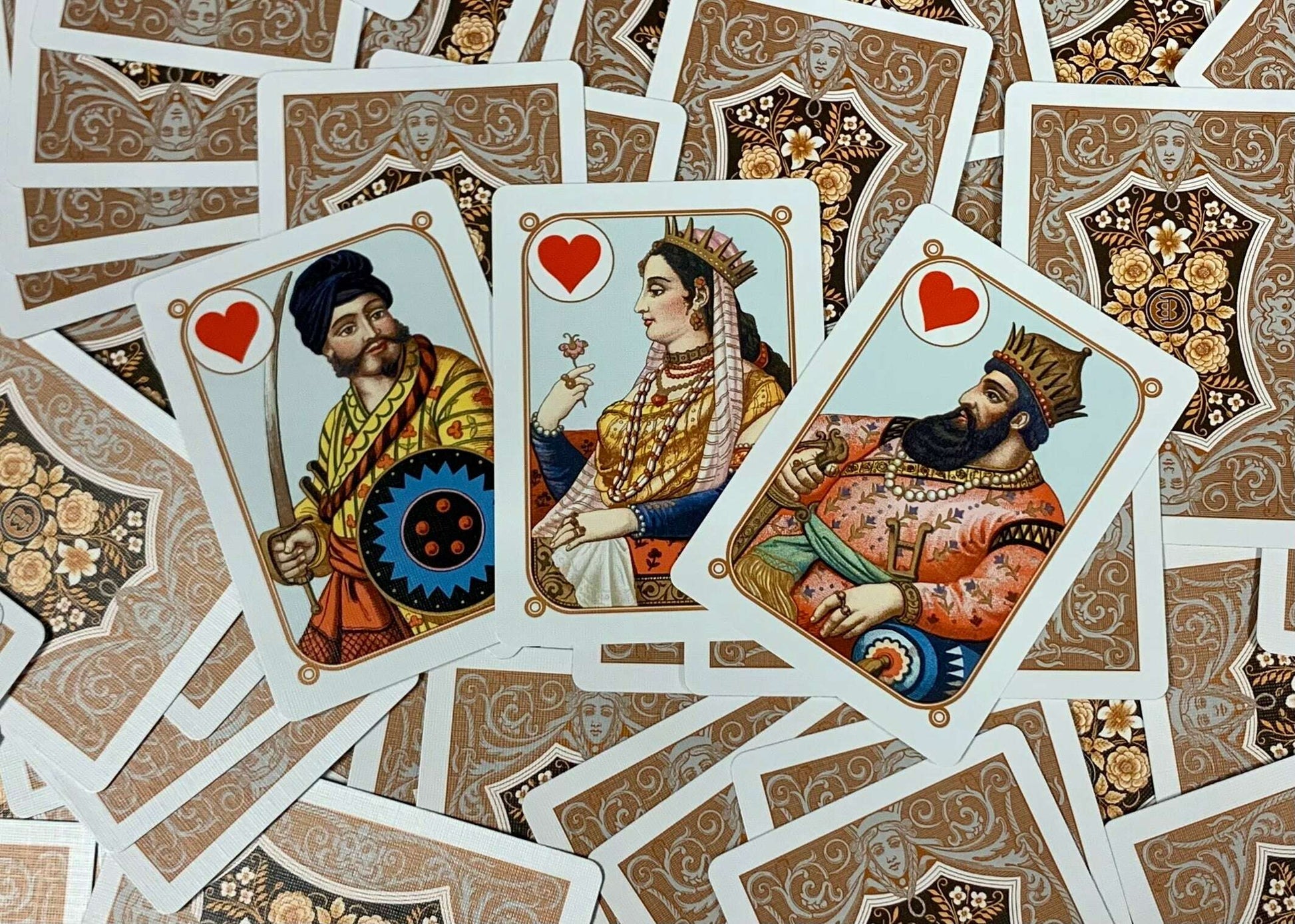 PlayingCardDecks.com-Four Continents Copper Gilded Playing Cards USPCC