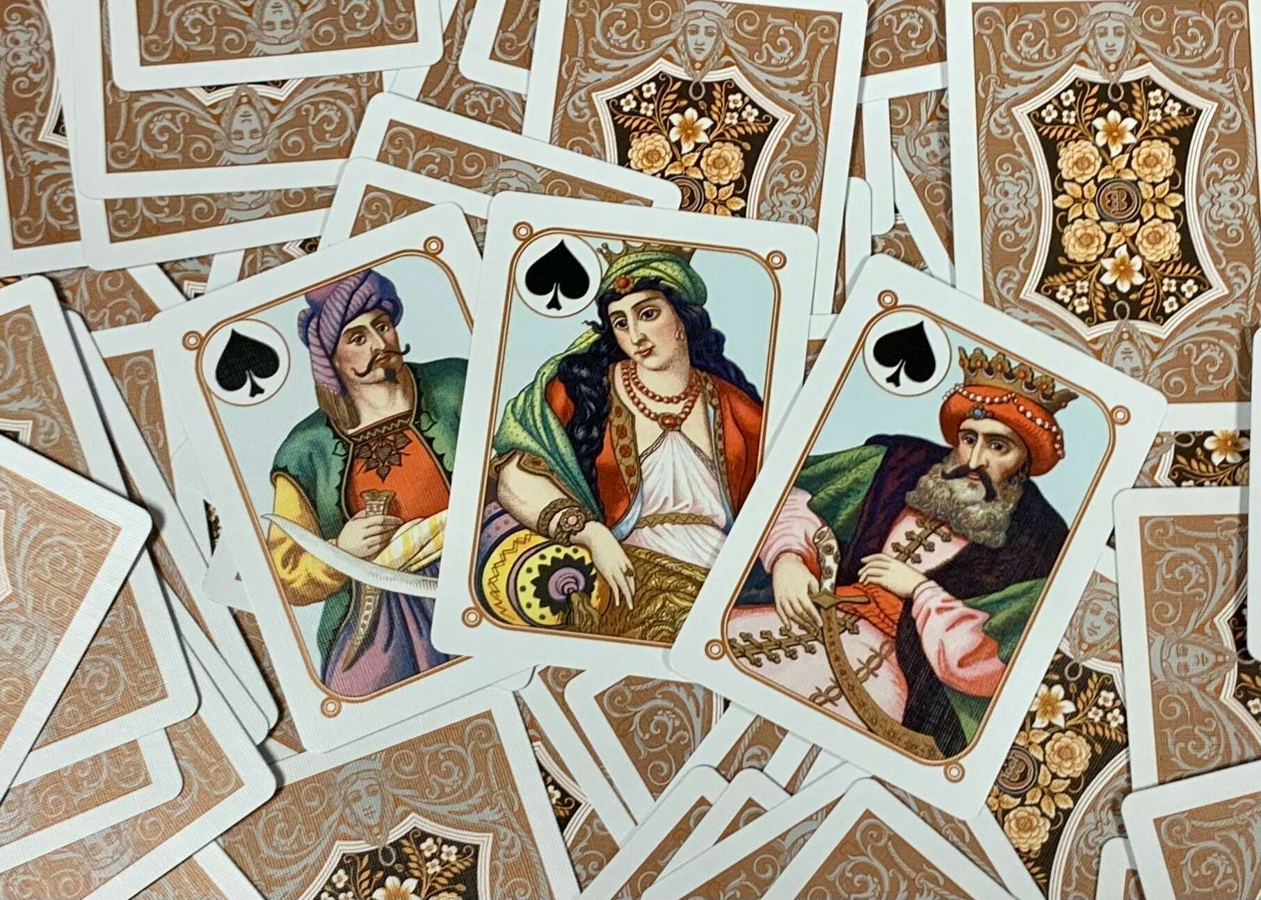 PlayingCardDecks.com-Four Continents Copper Gilded Playing Cards USPCC