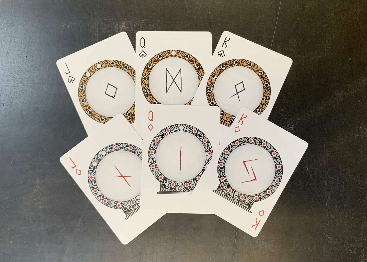 PlayingCardDecks.com-Runes v2 Gilded Bicycle Playing Cards