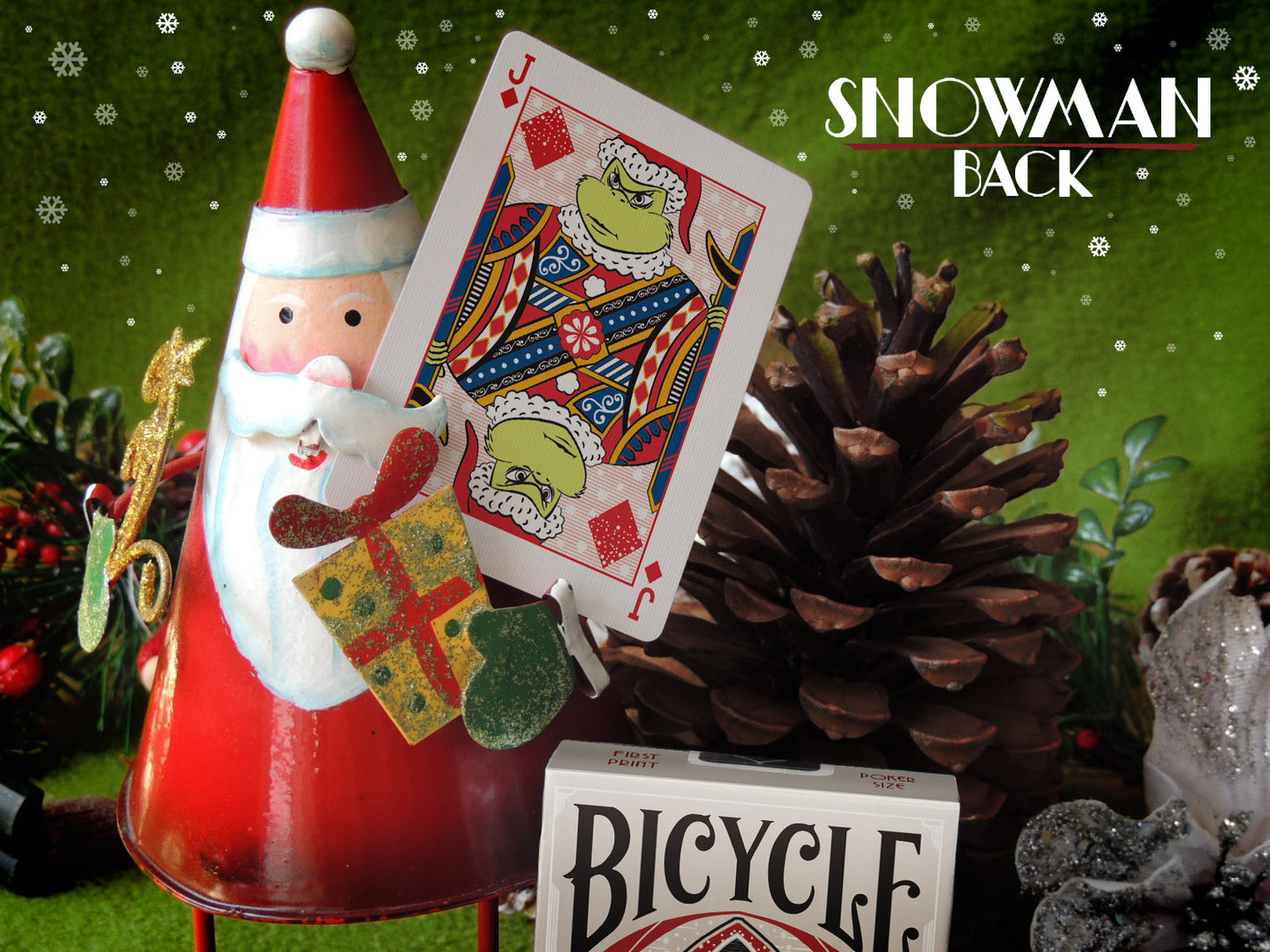 Snowman Back Limited-Edition Blue Bicycle Playing Cards