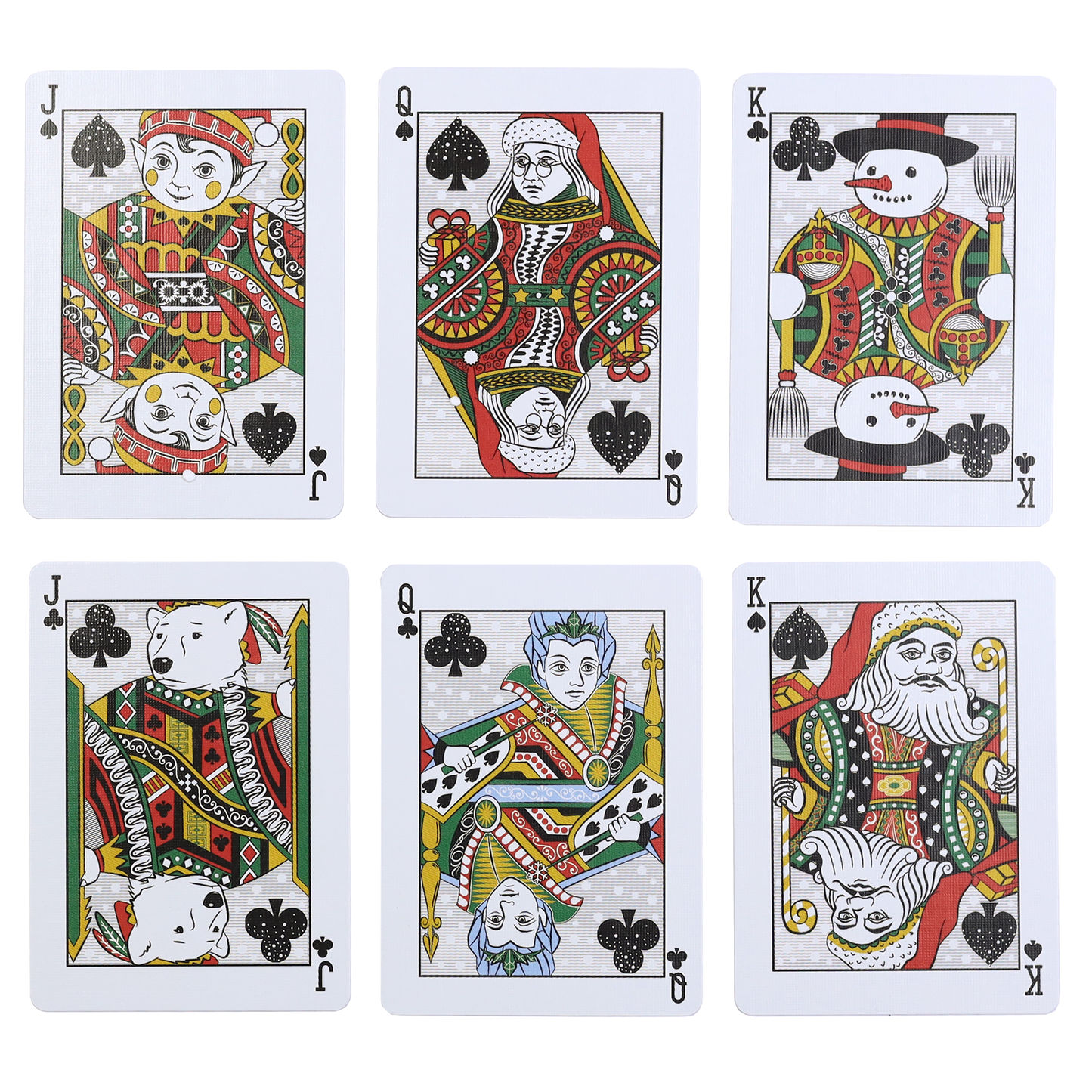 Gilded Bicycle Snowman Back Red & Green Limited Edition Playing Cards