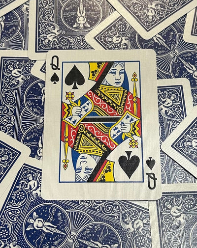 Blue One-Way Forcing Deck - Queen of Spades