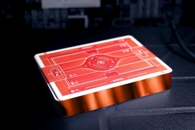 PlayingCardDecks.com-Cyberware Rouge Gilded Playing Cards USPCC