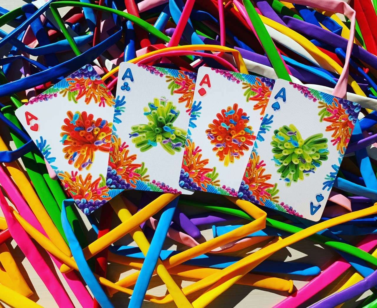 PlayingCardDecks.com-Balloon Ocean Gilded Bicycle Playing Cards