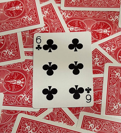 Red One-Way Forcing Deck - 6 of Clubs