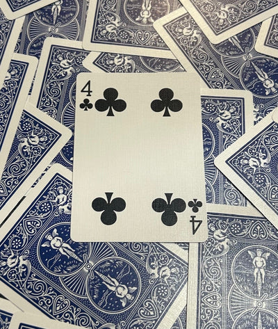 Blue One-Way Forcing Deck - 4 of Clubs