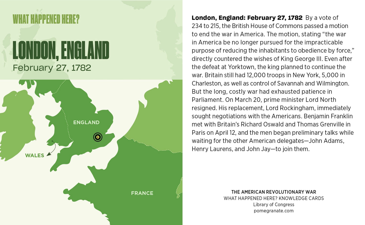 What Happened Here? The American Revolutionary War Knowledge Cards