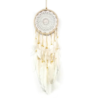 Dream Catcher Natural Crochet with Feathers