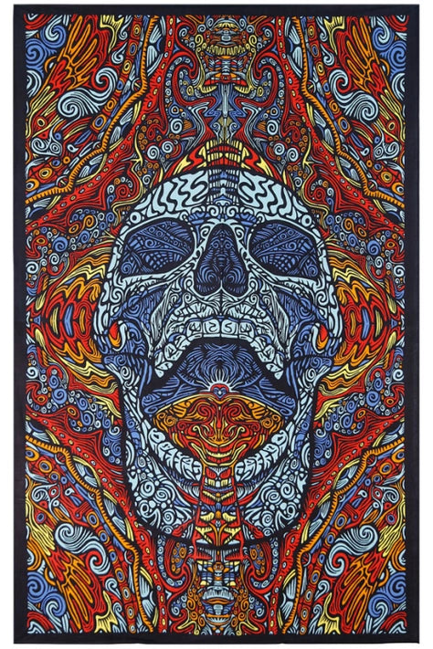 3D Tapestry Mindful Skull Tapestries - Hippie