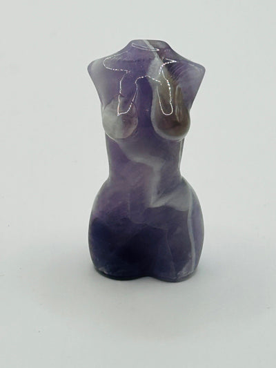 Amethyst Female Torso Carving