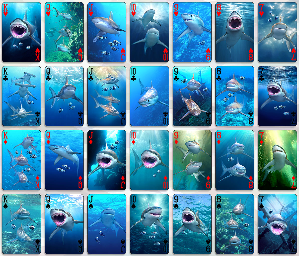 Sharks - 3D Playing Cards