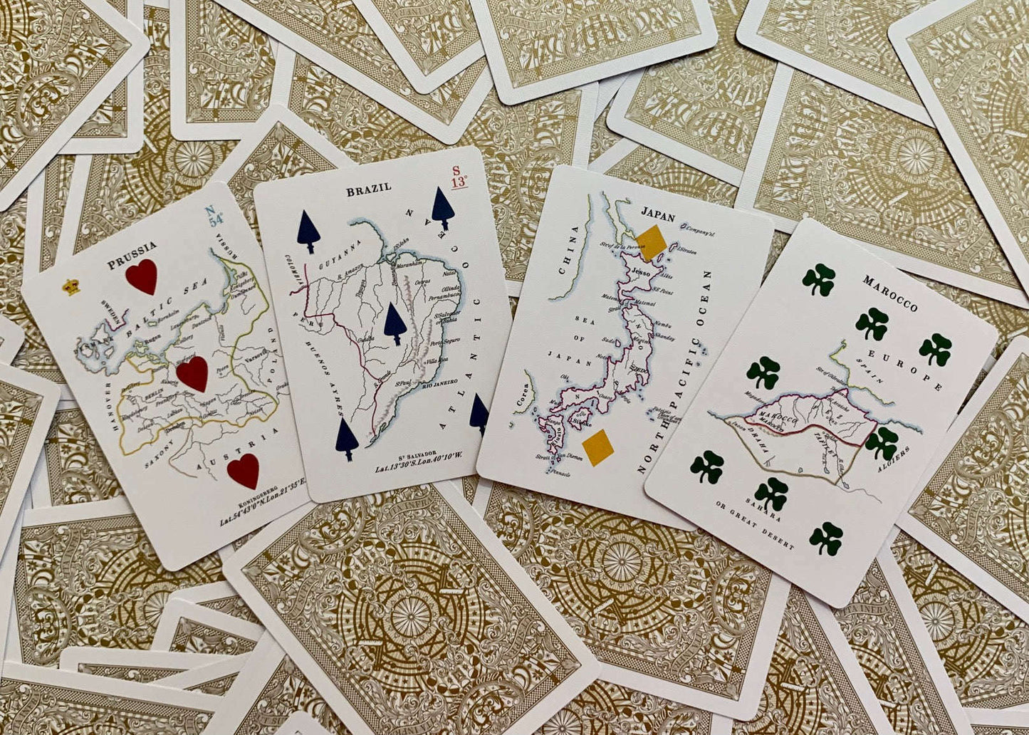 PlayingCardDecks.com-Geographical Gilded Playing Cards USPCC