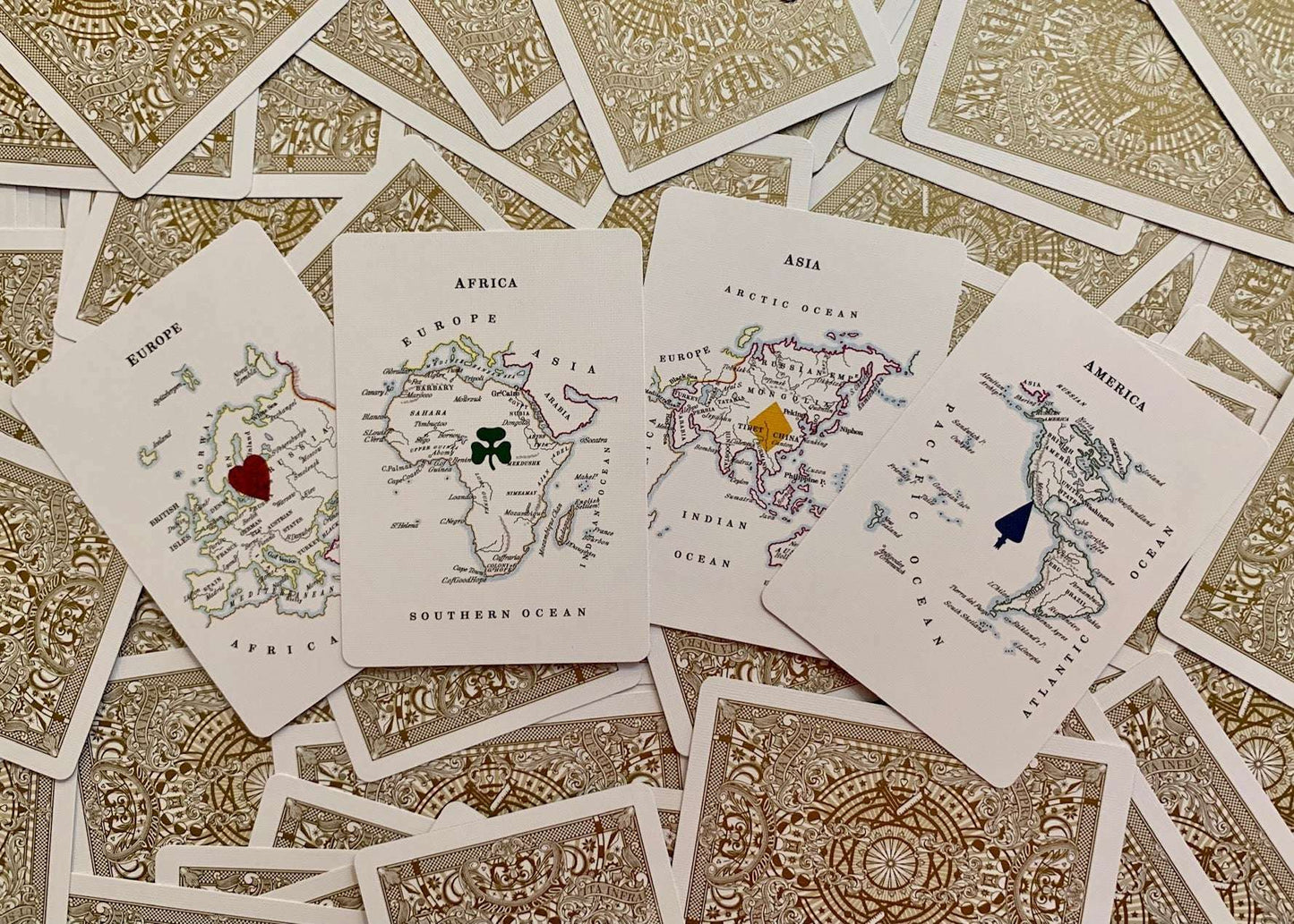 PlayingCardDecks.com-Geographical Gilded Playing Cards USPCC