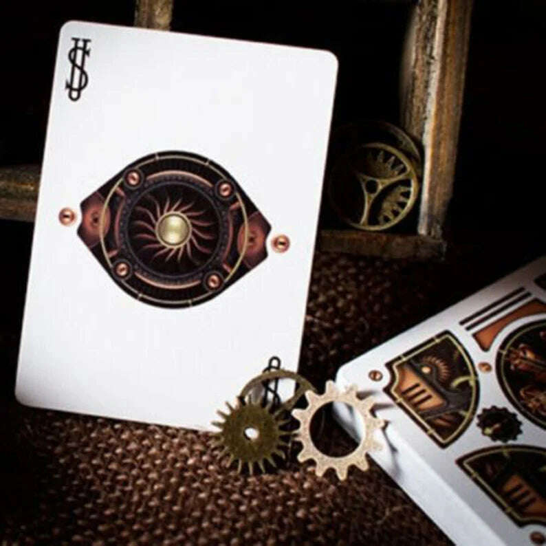 PlayingCardDecks.com-Steampunk Gold Bicycle Playing Cards