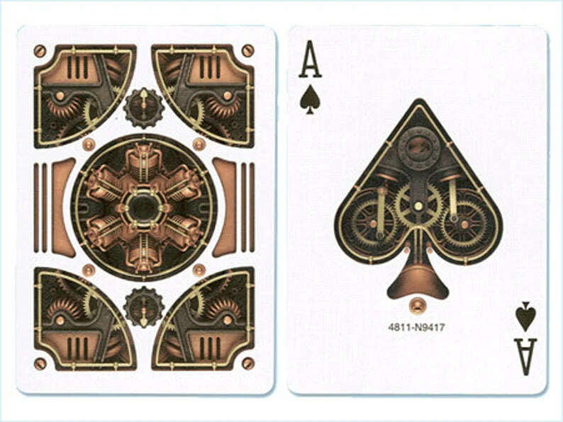 PlayingCardDecks.com-Steampunk Gold Bicycle Playing Cards