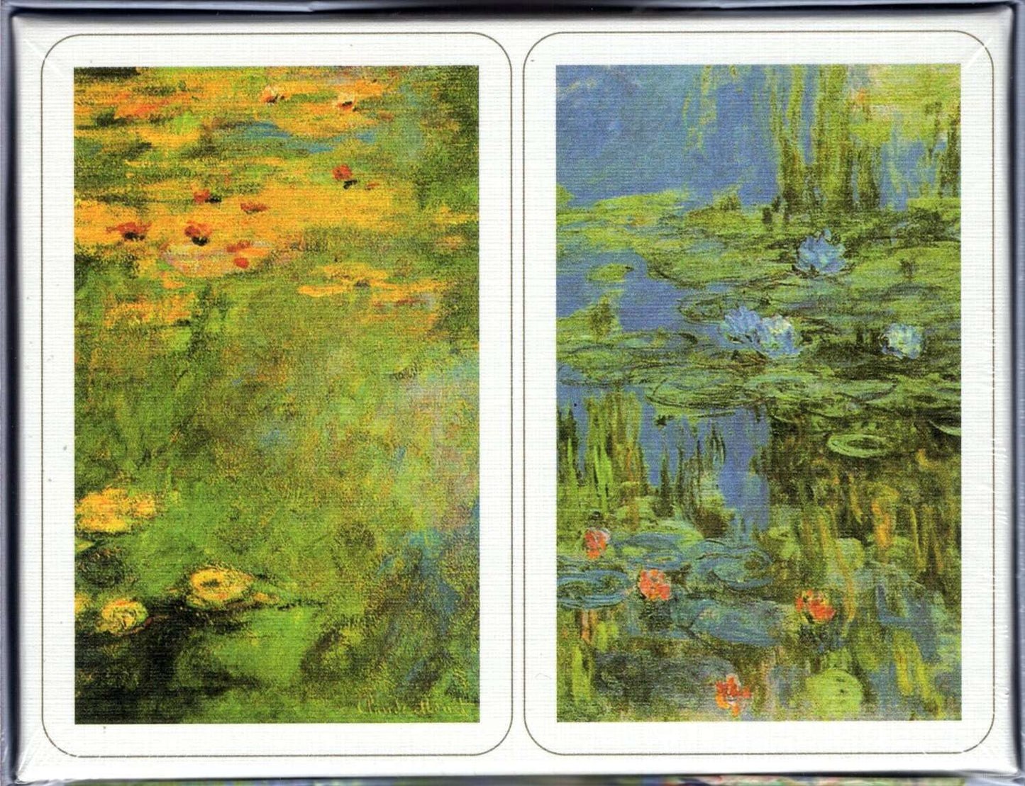 PlayingCardDecks.com-Monet Lilies 2 Deck Set Bridge Size Playing Cards Piatnik