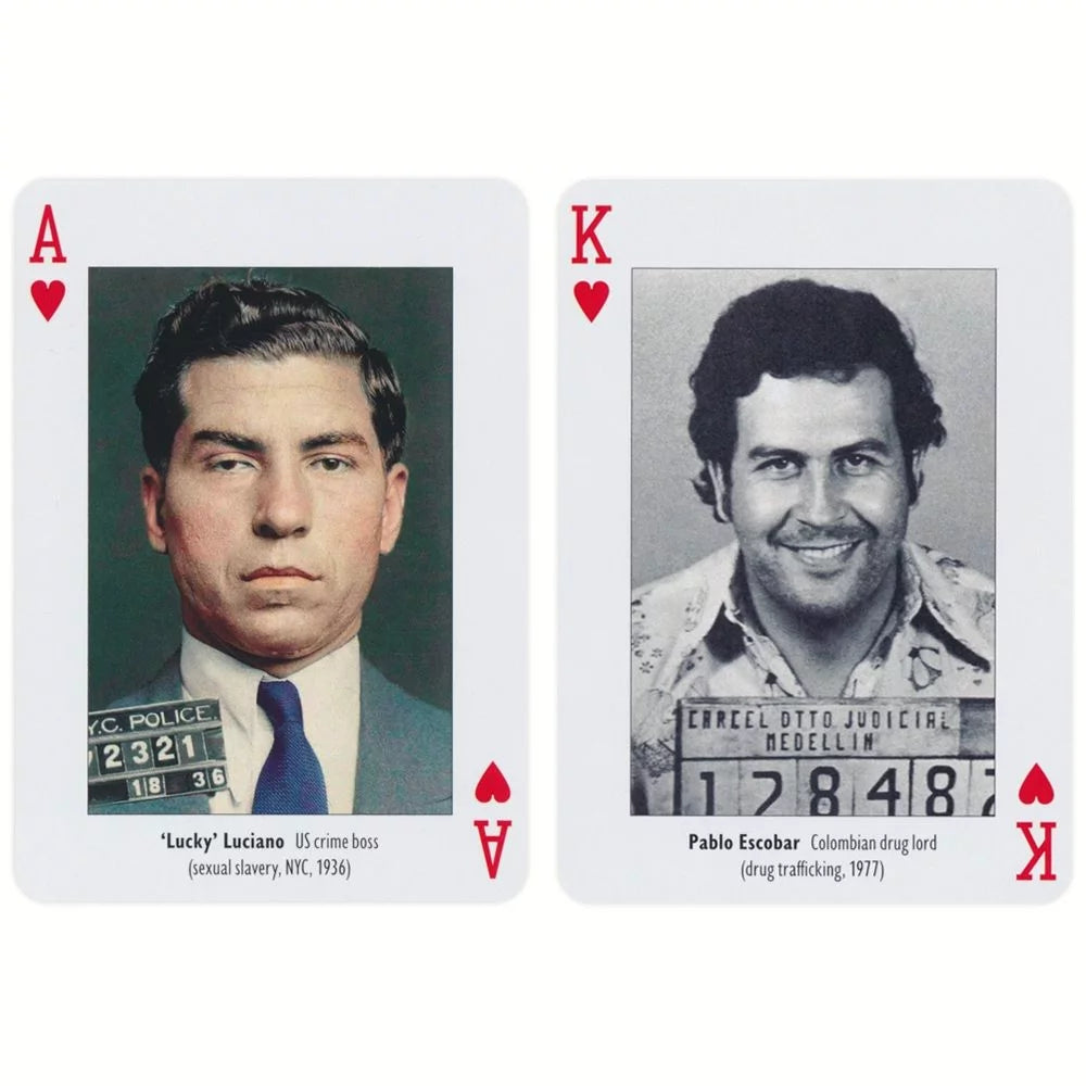 Mugshots Playing Cards by Piatnik - Deal with the Infamous and the Iconic