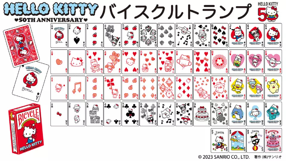 Bicycle Hello Kitty 50th Anniversary Playing Cards
