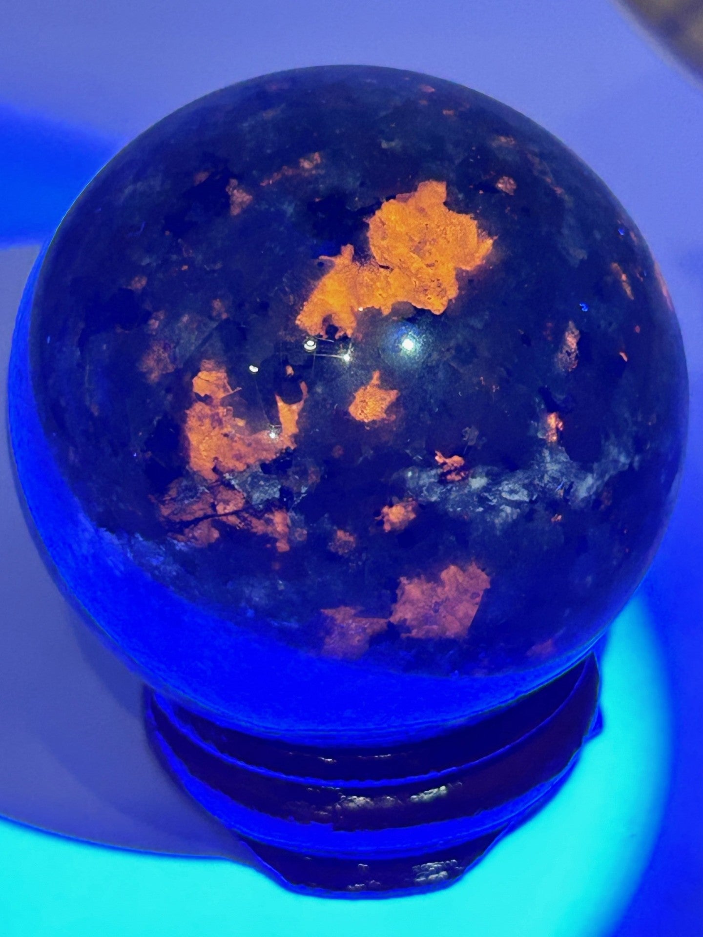 Yooperlite (Syenite with Sodalite) Sphere w/Stand