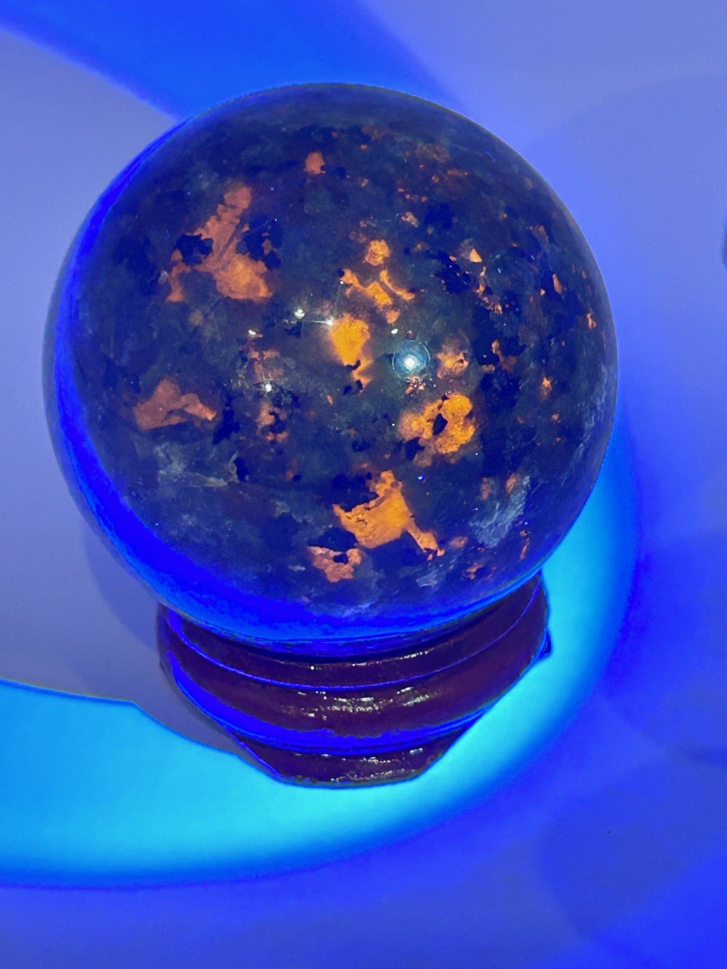 Yooperlite (Syenite with Sodalite) Sphere w/Stand