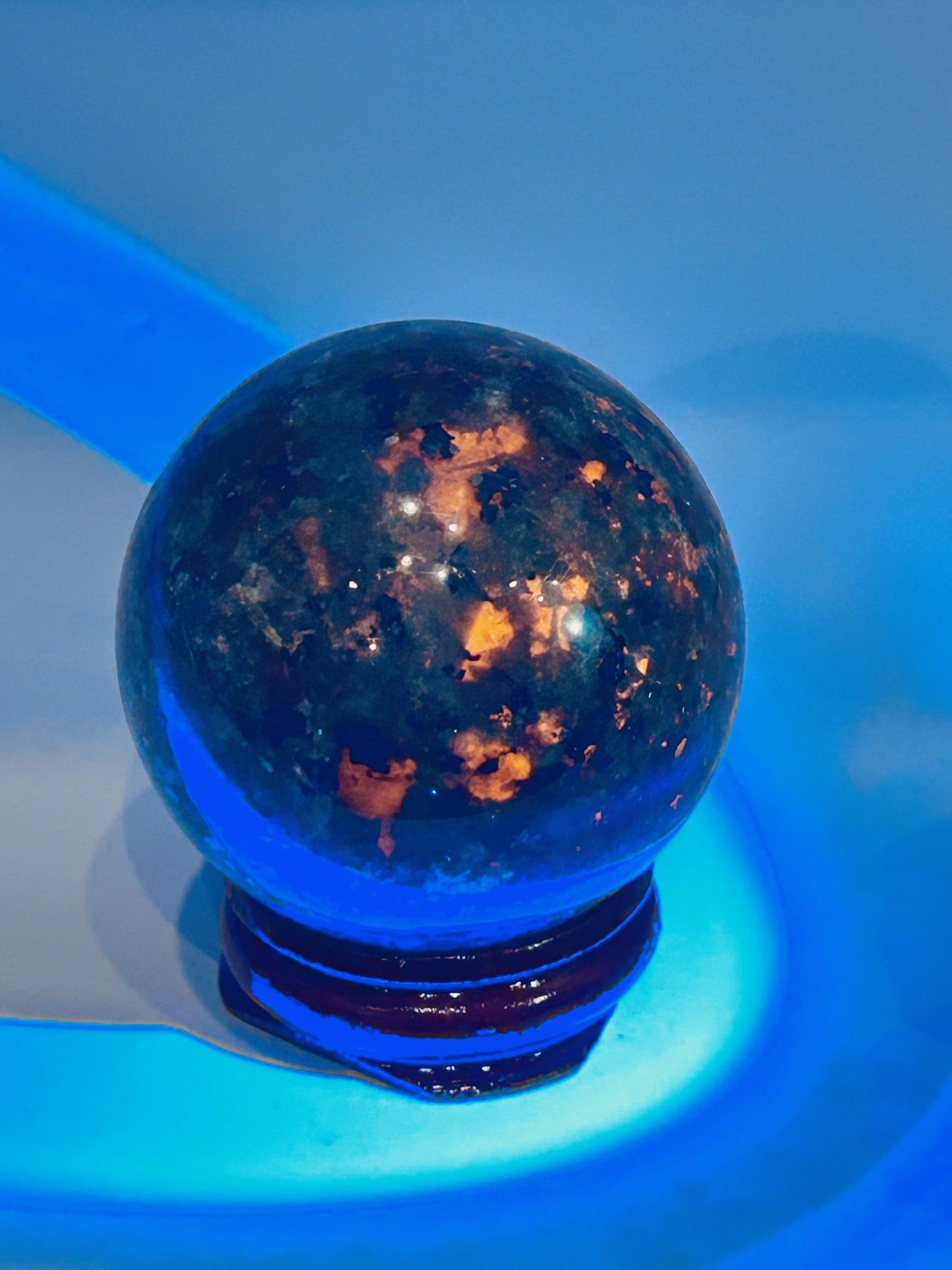 Yooperlite (Syenite with Sodalite) Sphere w/Stand