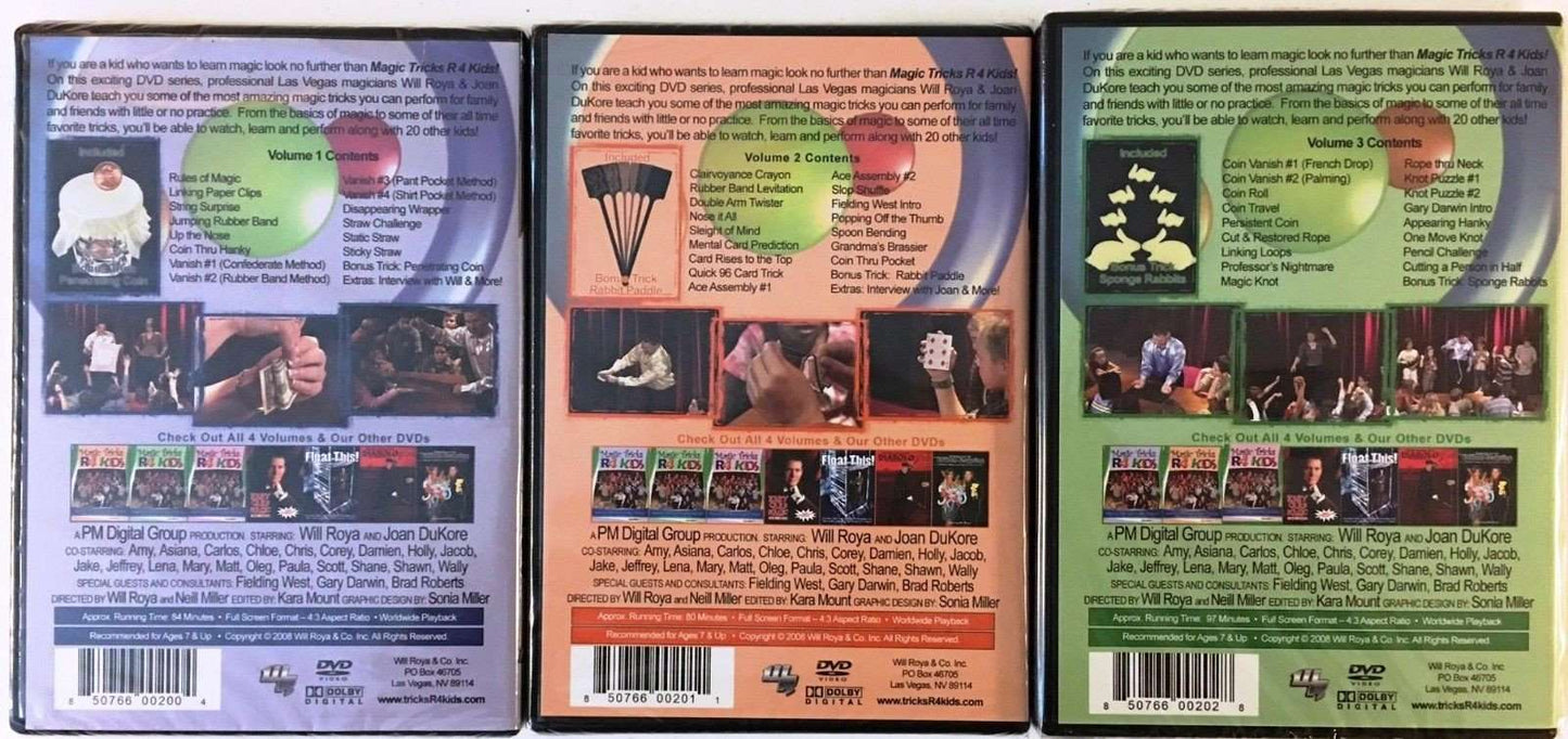 PlayingCardDecks.com-Magic Tricks R4 Kids 3 DVD Set