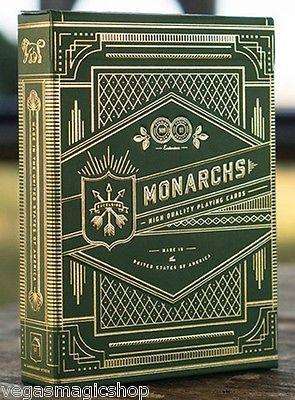 PlayingCardDecks.com-Monarchs Green Playing Cards USPCC