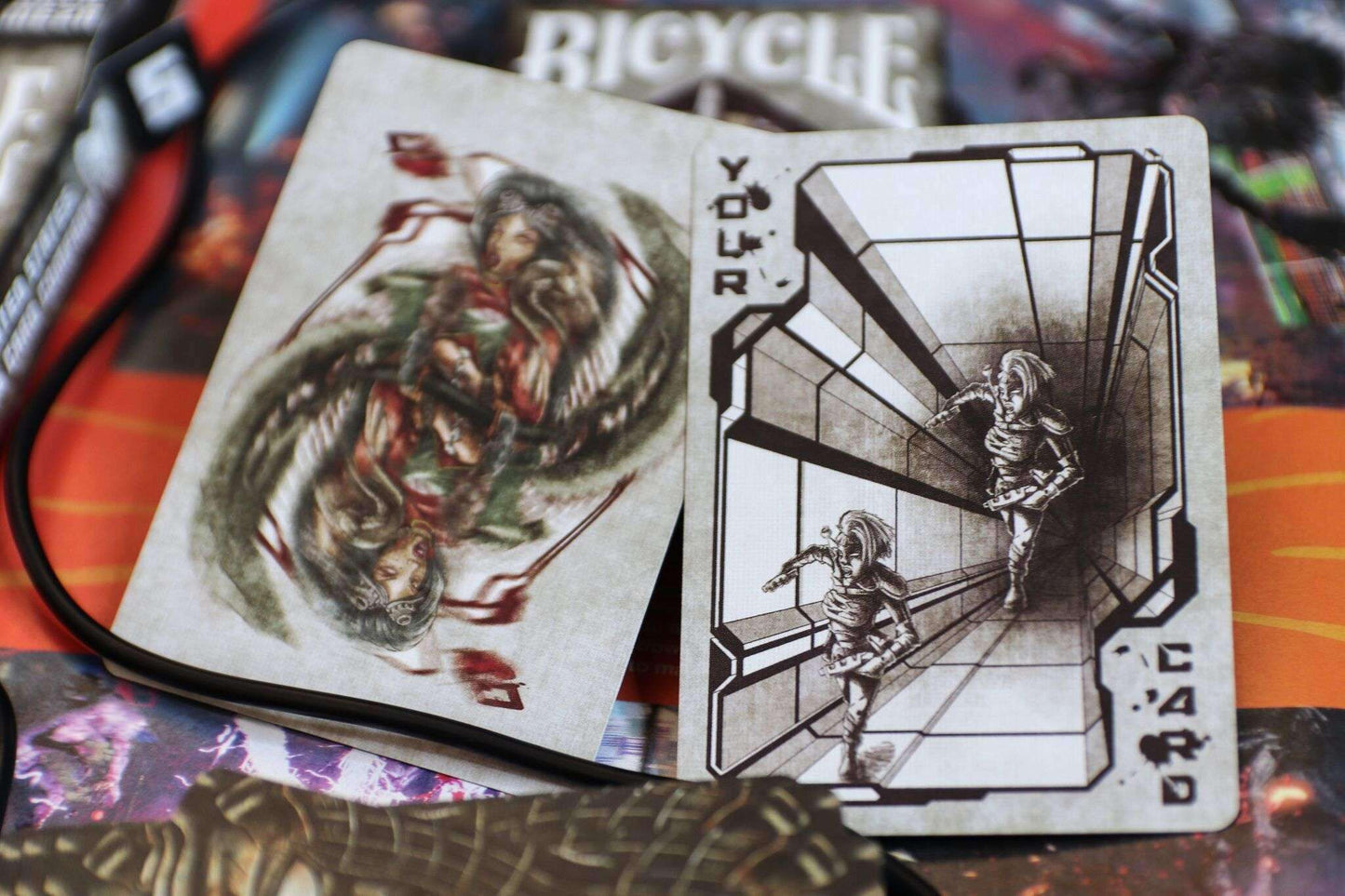 PlayingCardDecks.com-Cybertech Silver Gilded Bicycle Playing Cards