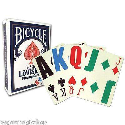 PlayingCardDecks.com-E-Z See Lo Vision Red & Blue 2 Deck Set Bicycle Playing Cards