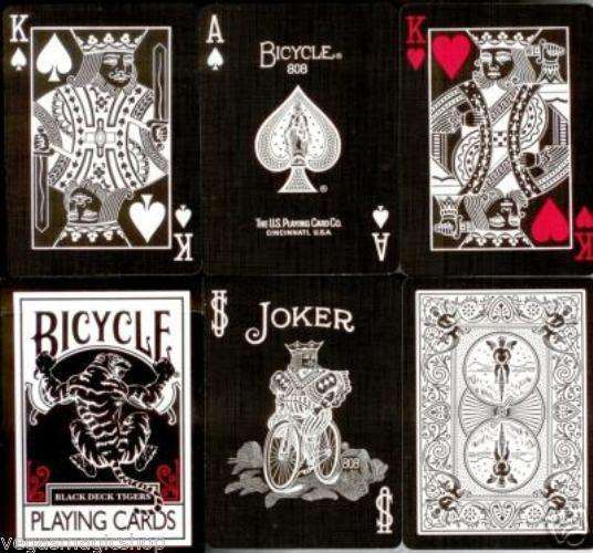 PlayingCardDecks.com-Black Tiger Bicycle Playing Cards