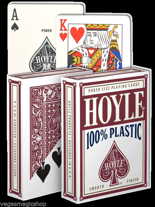 PlayingCardDecks.com-Hoyle 100% Plastic Red Playing Cards