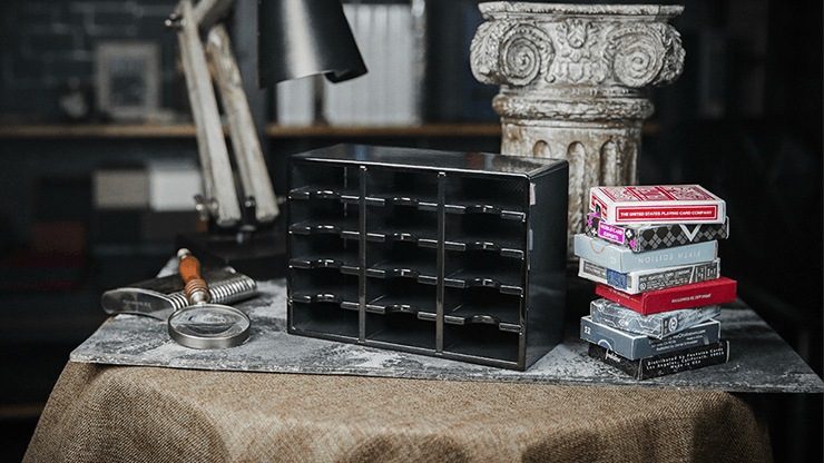 PlayingCardDecks.com-15 Deck Carbon Fiber Playing Cards Cabinet Display