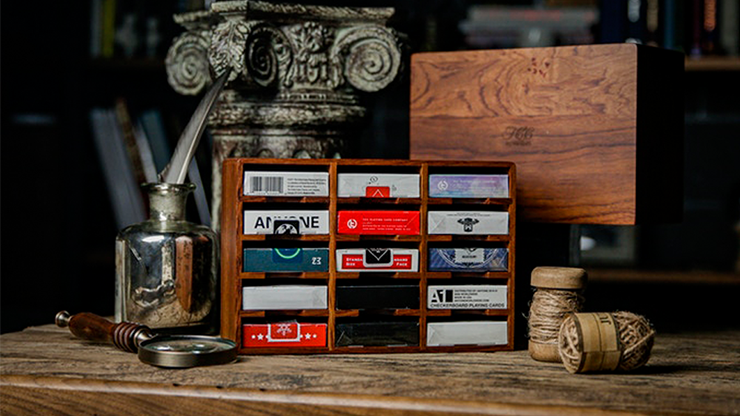 PlayingCardDecks.com-15 Deck Rosewood Wooden Playing Cards Cabinet Display