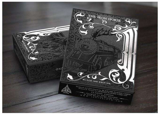 PlayingCardDecks.com-The Iron Horse Black Ink Playing Cards LPCC
