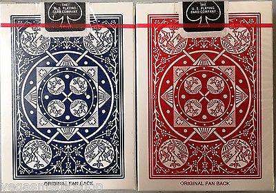 PlayingCardDecks.com-Tally-Ho Blue & Red Fan Back 2 Deck Set Playing Card
