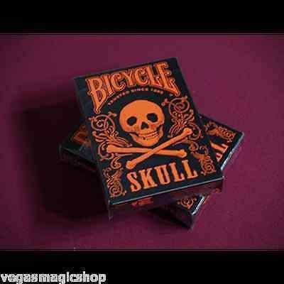 PlayingCardDecks.com-Skull Metallic Orange Bicycle Playing Cards Deck
