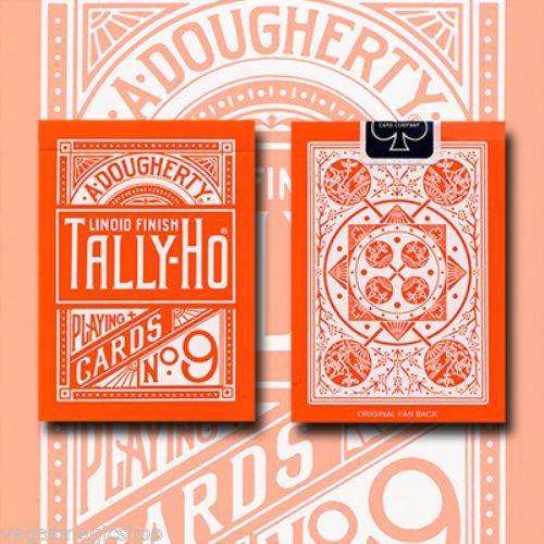 PlayingCardDecks.com-Reverse Fan Orange Back Tally-Ho Playing Cards Deck