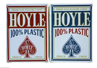 PlayingCardDecks.com-Hoyle 100% Plastic Blue & Red Deck Set Playing Cards