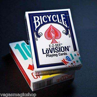 PlayingCardDecks.com-E-Z See Lo Vision Red & Blue 2 Deck Set Bicycle Playing Cards