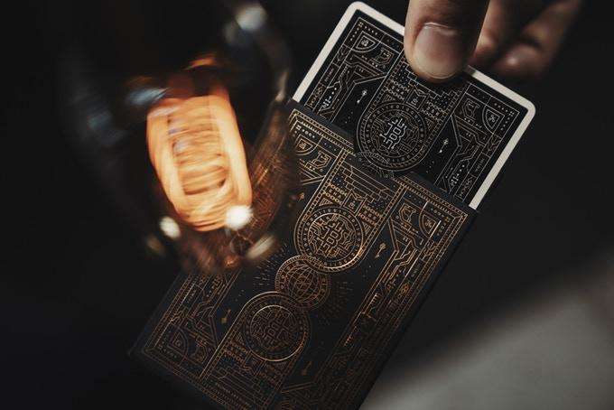 PlayingCardDecks.com-Bitcoin Black Marked Playing Cards LPCC