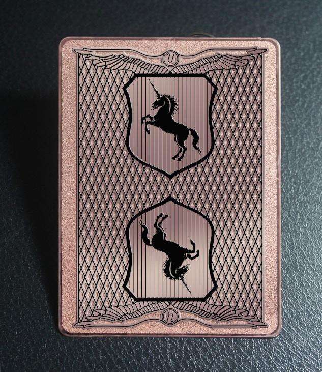 PlayingCardDecks.com-Copper Unicorn Metal Playing Cards