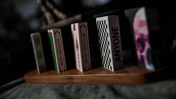 PlayingCardDecks.com-5 Deck Wooden Sideways Playing Card Display Batten