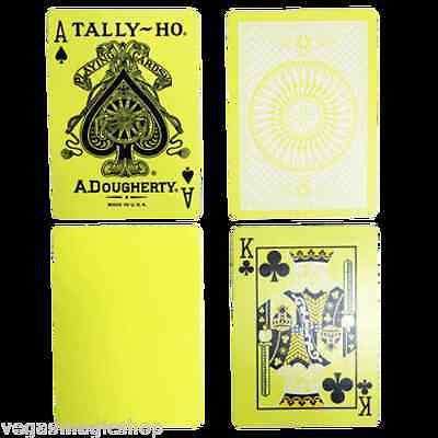 PlayingCardDecks.com-Reverse Yellow Circle Back Tally-Ho Playing Cards