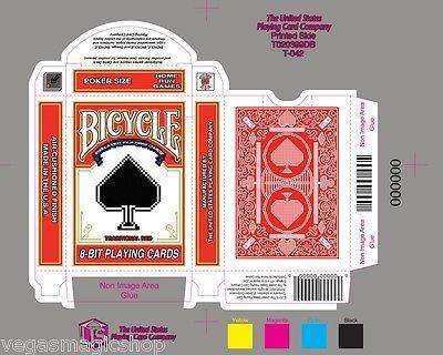 PlayingCardDecks.com-8-Bit Traditional Red Pixelated Bicycle Playing Cards Deck