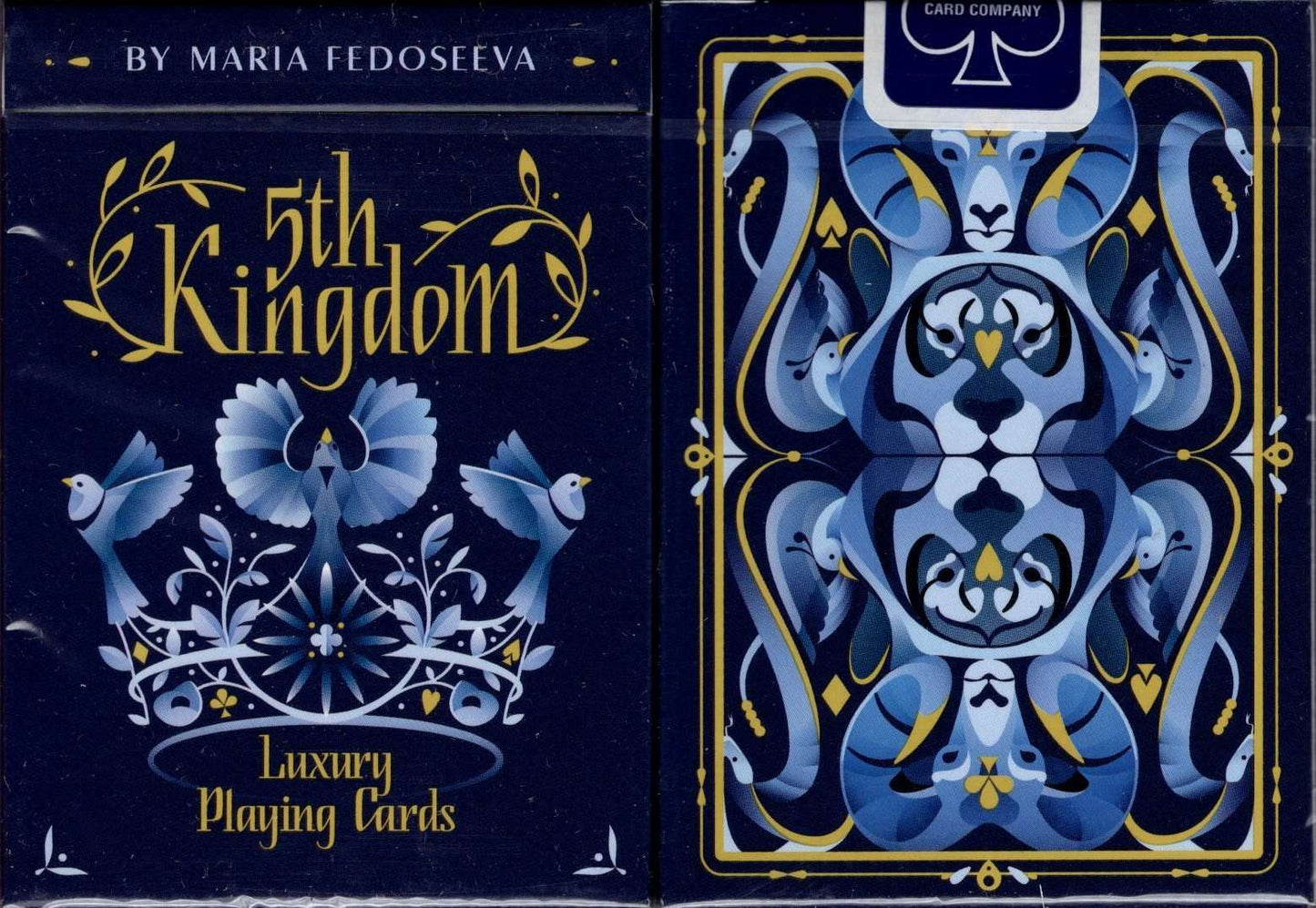 PlayingCardDecks.com-5th Kingdom Blue Gilded Playing Cards USPCC