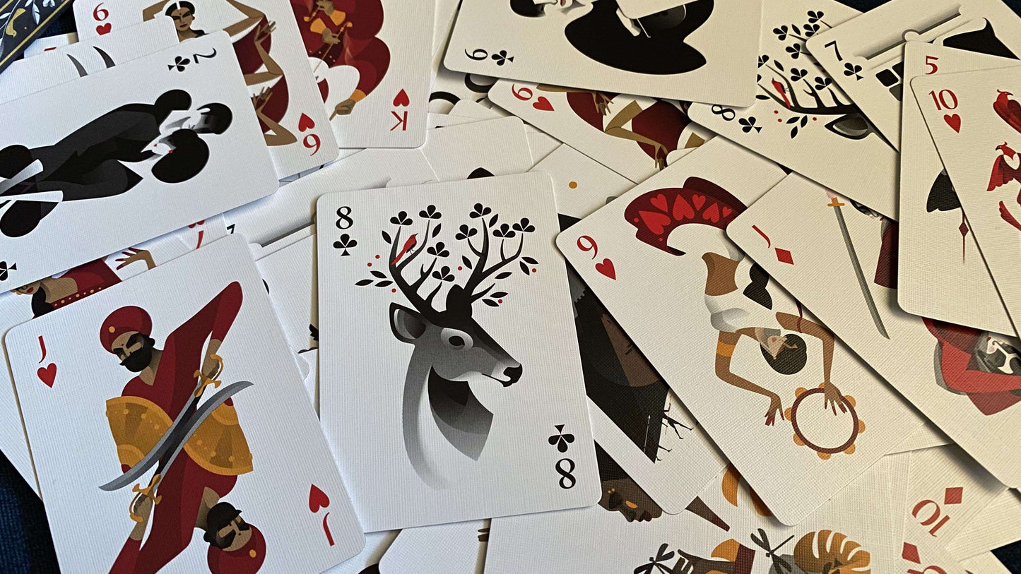 PlayingCardDecks.com-5th Kingdom Blue Gilded Playing Cards USPCC