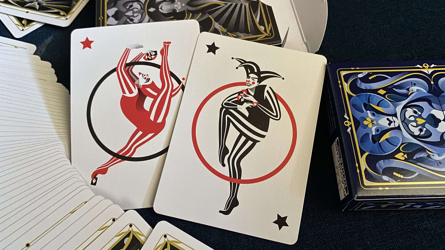 PlayingCardDecks.com-5th Kingdom Blue Gilded Playing Cards USPCC